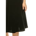 thumbnail image 5 of Moa Collection Women's Plus Size Classic Solid Flared Lightweight Elastic Waist Long Midi A-Line Skirt, Female, 5 of 6