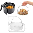 thumbnail image 4 of Panier pour Friteuse à Air Chaud, Accessoire de Remplacement pour Friteuse à Air 8Qt Panier en Maille avec Poignée, Panier Vapeur Rond en Acier Inoxydable 18/8 pour Friteuse à Air, Instant Pot, Four, Panier Vapeur, Panier de Friture Ménager, 4 of 7