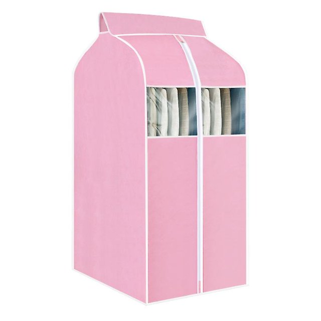 Bolsa para colgar ropa ZHAOCHENG organizador con ventanas de PVC transparente a prueba de polvo color rosa 60 x 48 x 100 cm