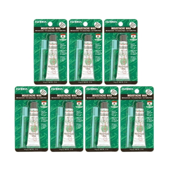 Clubman Moustache Wax Hang Pack 0.5 oz - Neutral (070639) x 7