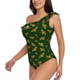 thumbnail image 2 of Easygdp Hohey Bee Women's One Shoulder Ruffle Monokini Bathing Suits with Removable Chest Pad, Quick Drying - Medium, 2 of 8