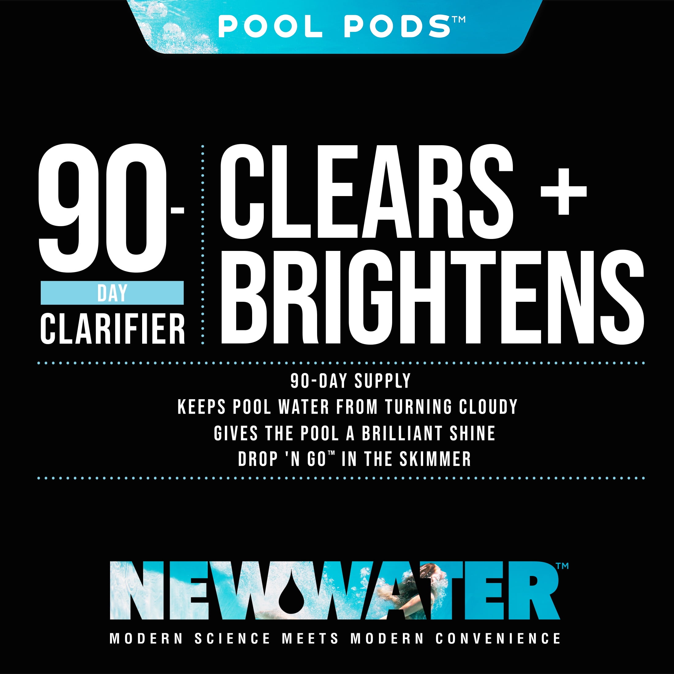 New Water 90-Day Water Clarifier Pool Pods for Swimming Pools (3 pack)