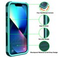 thumbnail image 4 of NIFFPD iPhone 14 Plus Case with Screen Protector + Camera Lens Protector, Heavy Duty Hard Shockproof Phone Case for iPhone 14 Plus 6.7" Teal+Light Green, 4 of 6