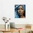 thumbnail image 3 of Nawypu African American Canvas Wall Art Black Woman Portrait Painting Blue Hair Beauty Black Girl Wall Art Abstract Modern Artwork for Home Living Room Decoration, 3 of 5