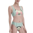 thumbnail image 2 of Daiia White Bunny Bottom And Easter Eggs printed 2 piece Swimsuit Bikinis for Women High Waisted Racerback Bathing Suits Summer Tummy Control Scoop Neck Swimwear-Small, 2 of 8