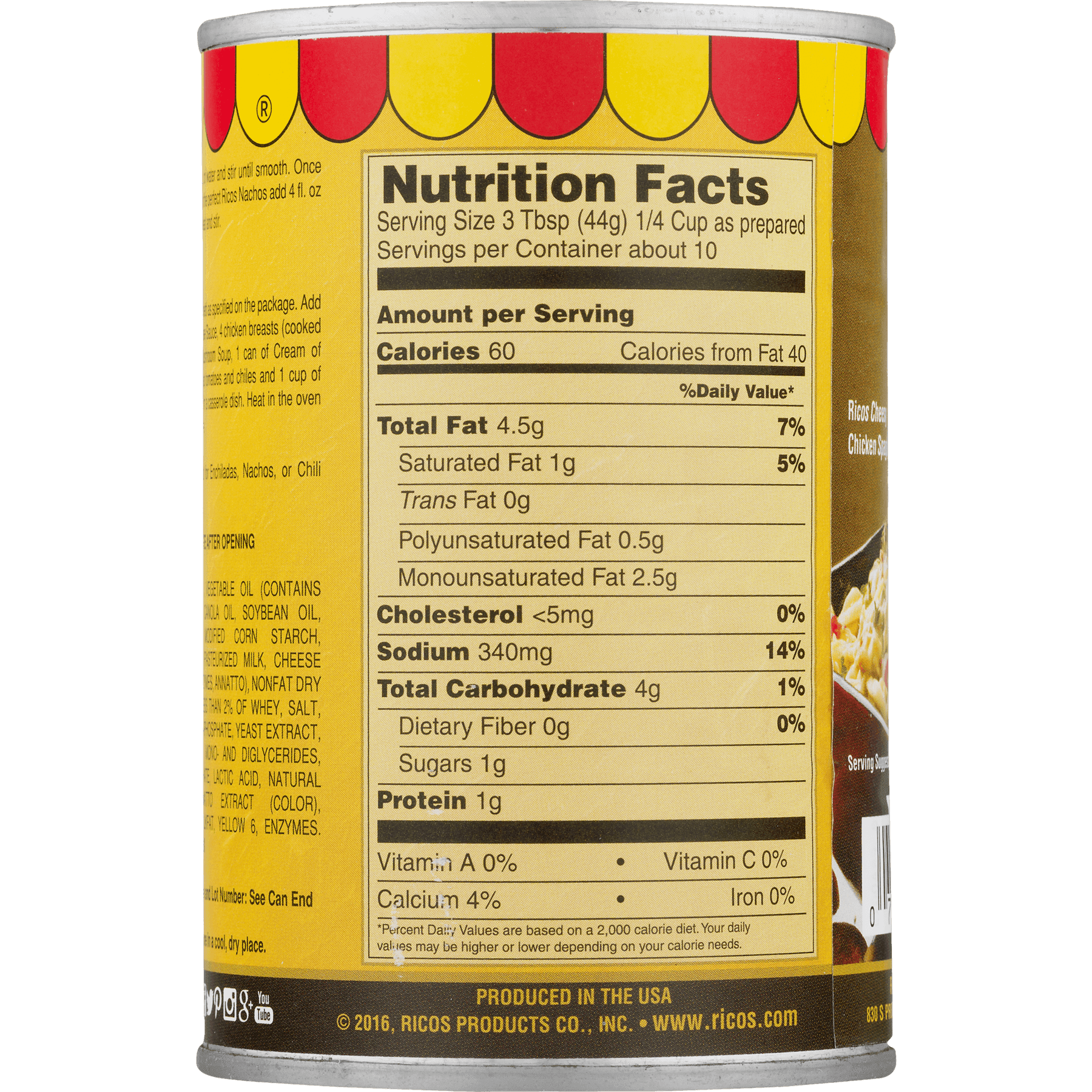 Ricos Nacho Cheese Sauce Nutrition Facts Blog Dandk