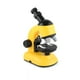 thumbnail image 1 of Microscopio giratorio para estudiantes, laboratorio escolar, tiempos de aumento 1200X, microscopios LED, lupa de plástico, herramienta científica, amarillo Jumpingount FN000793-01B, 1 of 7