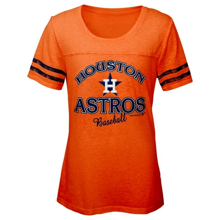- MLB Houston ASTROS TEE Short Sleeve Girls Fashion 60% Cotton 40% Polyester Alternate Team Colors 7 - 16