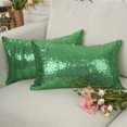 thumbnail image 2 of Fundas de almohada decorativas YOUR SMILE, 30 x 51 cm, color verde, paquete de 2, 2 of 5