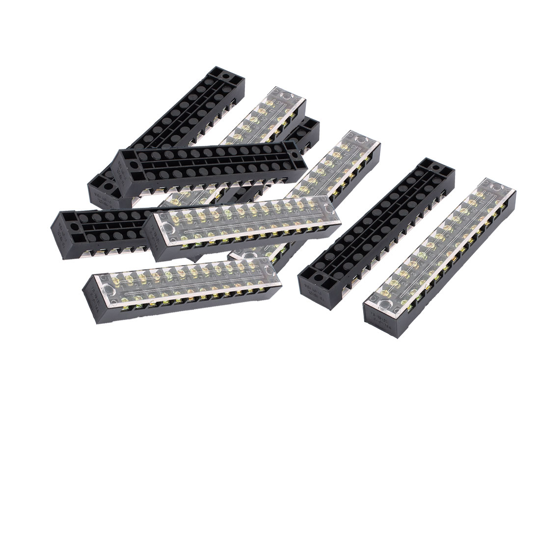 10 Pcs 600V 15A 12P Screw Electrical Barrier Terminal Block Cable Connector Bar - image 5 of 5