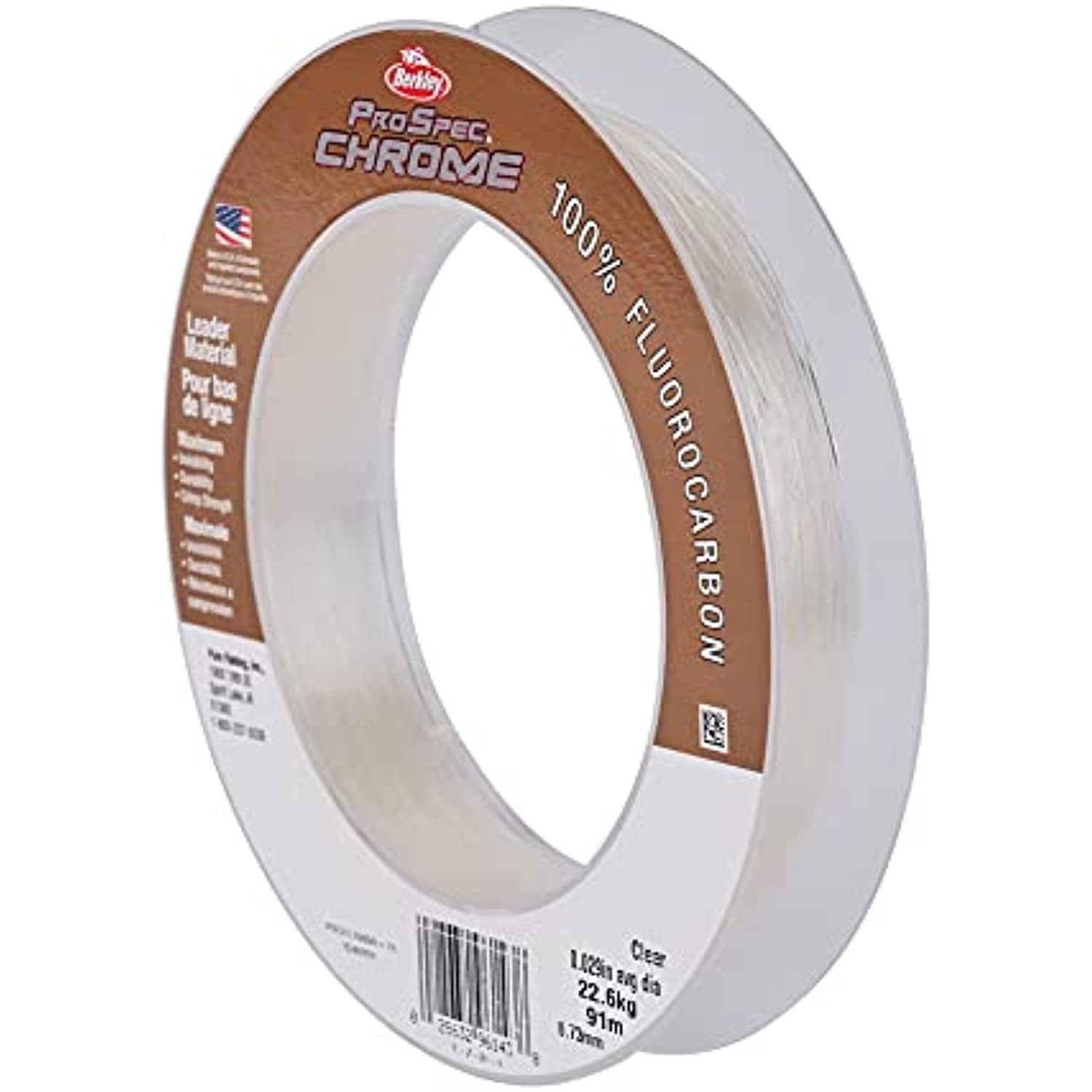 Berkley ProSpec® Chrome 100% Fluoro Leader Fishing Line, Clear, 50 lb Test Strength, 25 yd