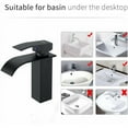 thumbnail image 3 of Auralum Grifo monomando para lavabo en cascada, moderno, negro, monomando, grifo de baño para grifos de fregadero de encimera, adecuado para fregadero empotrado, 3 of 5