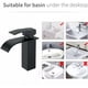 thumbnail image 3 of Auralum Grifo monomando para lavabo en cascada, moderno, negro, monomando, grifo de baño para grifos de fregadero de encimera, adecuado para fregadero empotrado, 3 of 5