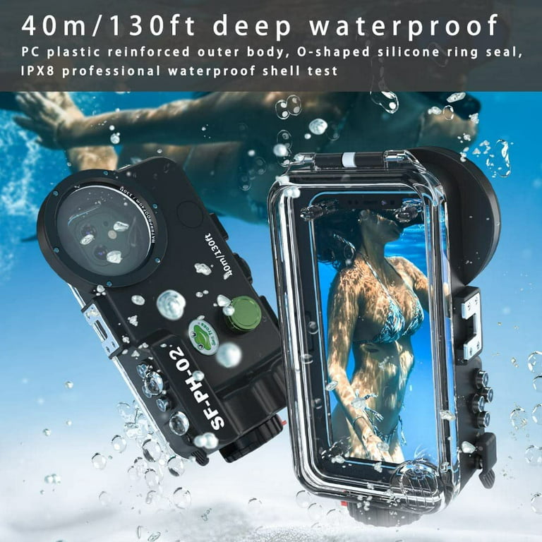 Upgrade Dive Case for iPhone 14 Plus / 14 Pro Max, Waterproof Underwater  Photography Housings, Diving Shell 40M Accessories