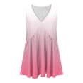 thumbnail image 3 of Plebaso V Neck Tank Tops for Women Gradient Color Ruffle Shirts Flowy Sleeveless Womens Summer Blouses, 3 of 5