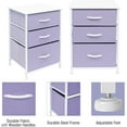 thumbnail image 4 of ZOPan Nightstand Storage Organizer with 3 Drawers - Kids Girls, Boys Bedroom Furniture Storage Chest for Clothes, Closet Organization - Steel Frame, Wood Top, Tie-dye Fabric Bin-Pastel Purple, 4 of 8