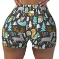 thumbnail image 2 of Fotbe Moose Squirrel owls tree Shorts Sin Costuras – Shorts Deportivos de Cintura Alta para Mujer, Elásticos para Gimnasio, Yoga, Running o Ciclismo-Small, 2 of 8