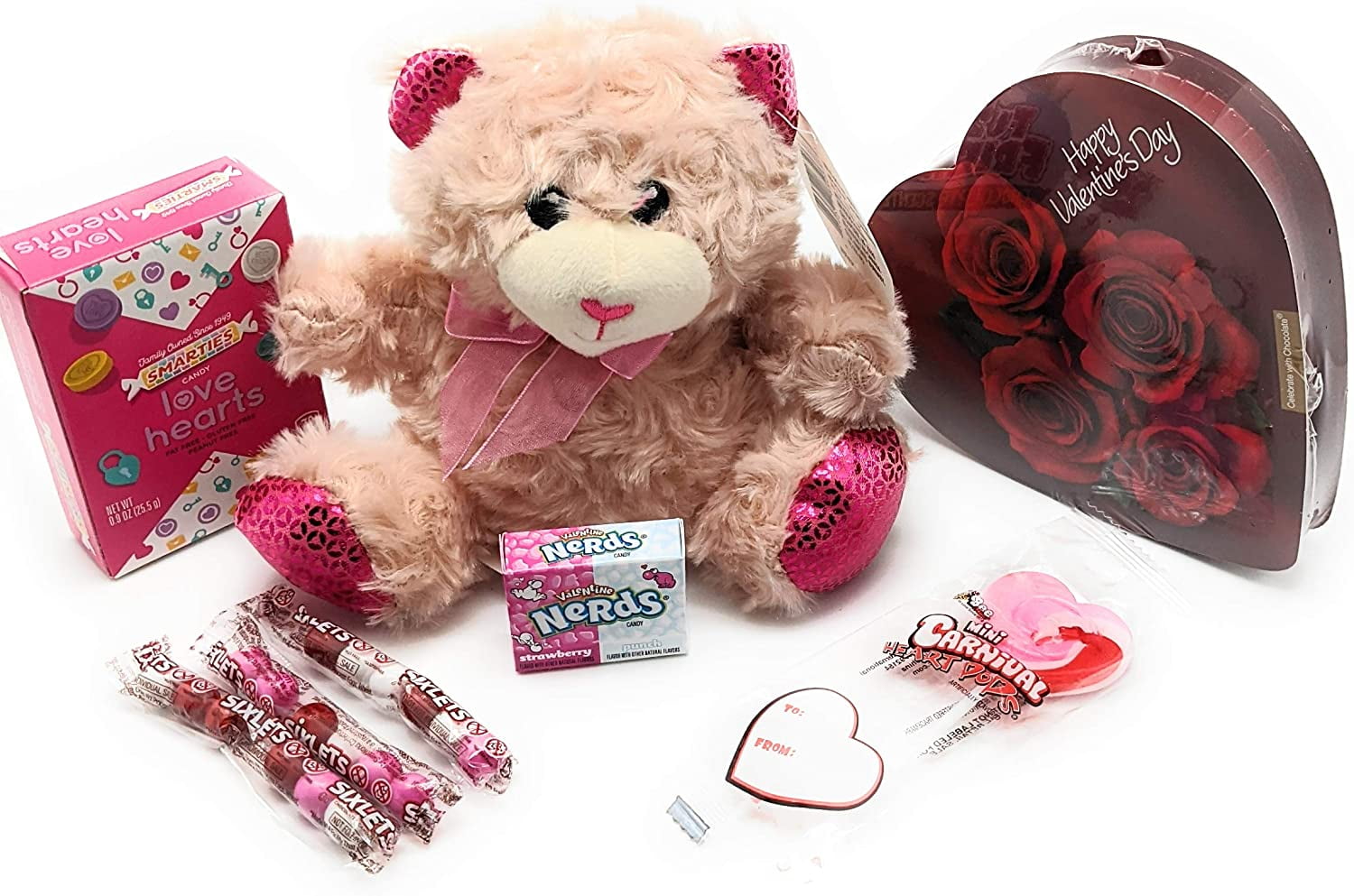 Valentines Day Candy Gift Set with a Chocolate Scented Plush Bear (Tan) - Walmart.com - Walmart.com