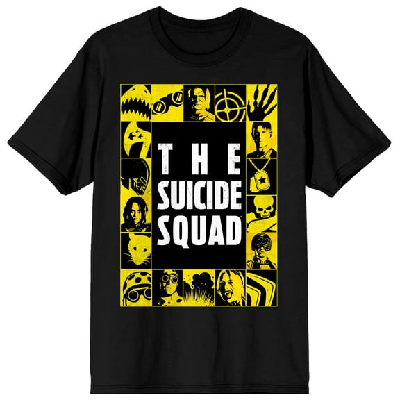 DC Comic Book Suicide Squad Character Group Men's Black Graphic Tee Shirt-3XL