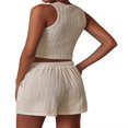 thumbnail image 3 of Ladies Shorts Set  Sleeveless Crew Neck Top with Matching Solid Shorts, 3 of 4