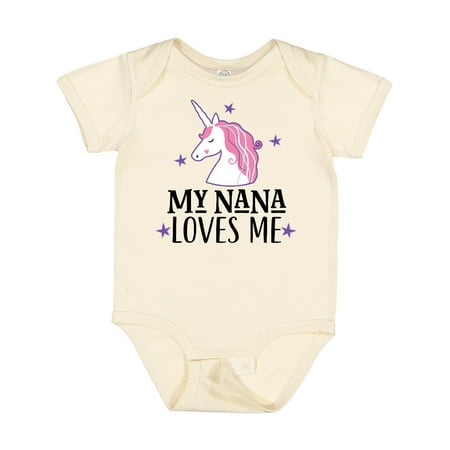 

Inktastic My Nana Loves Me Unicorn Gift Baby Girl Bodysuit