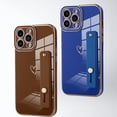 thumbnail image 5 of Designed for iPhone 13 Pro Max Case with Strap Luxury Love Heart Plating Gold Bumper Phone Cover Wristband Kickstand Full Body Protective Slim Case for Women - Royal Blue, 5 of 12