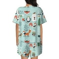 thumbnail image 3 of Naloa Christmas Winter Animals Women's Short-Sleeved Pajama Set, Loungewear, Summer pajamas, Breathable Cozy - X-Large, 3 of 9
