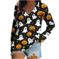 thumbnail image 2 of QUNYINEY Casual Tops for Women Long Sleeve Funny Halloween Shirts Crew Neck Cute Loose Fit Pullover Women's Blouse S-2XL, 2 of 5