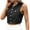 Black, variant on Uaswgudfs ​Cropped Denim Vest: Women's Autumn Collarless Button-Front Jacket with Chest Pockets - Sleeveless Fitted Style​