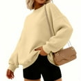 thumbnail image 2 of Xyxonk Oversized Sweatshirt for Women Crewneck 2025 Fall Winter Pullover Sweaters Casual Comfy Long Sleeves Tops Fashion Teen Girls Preppy Clothing,Khaki 3XL, 2 of 6