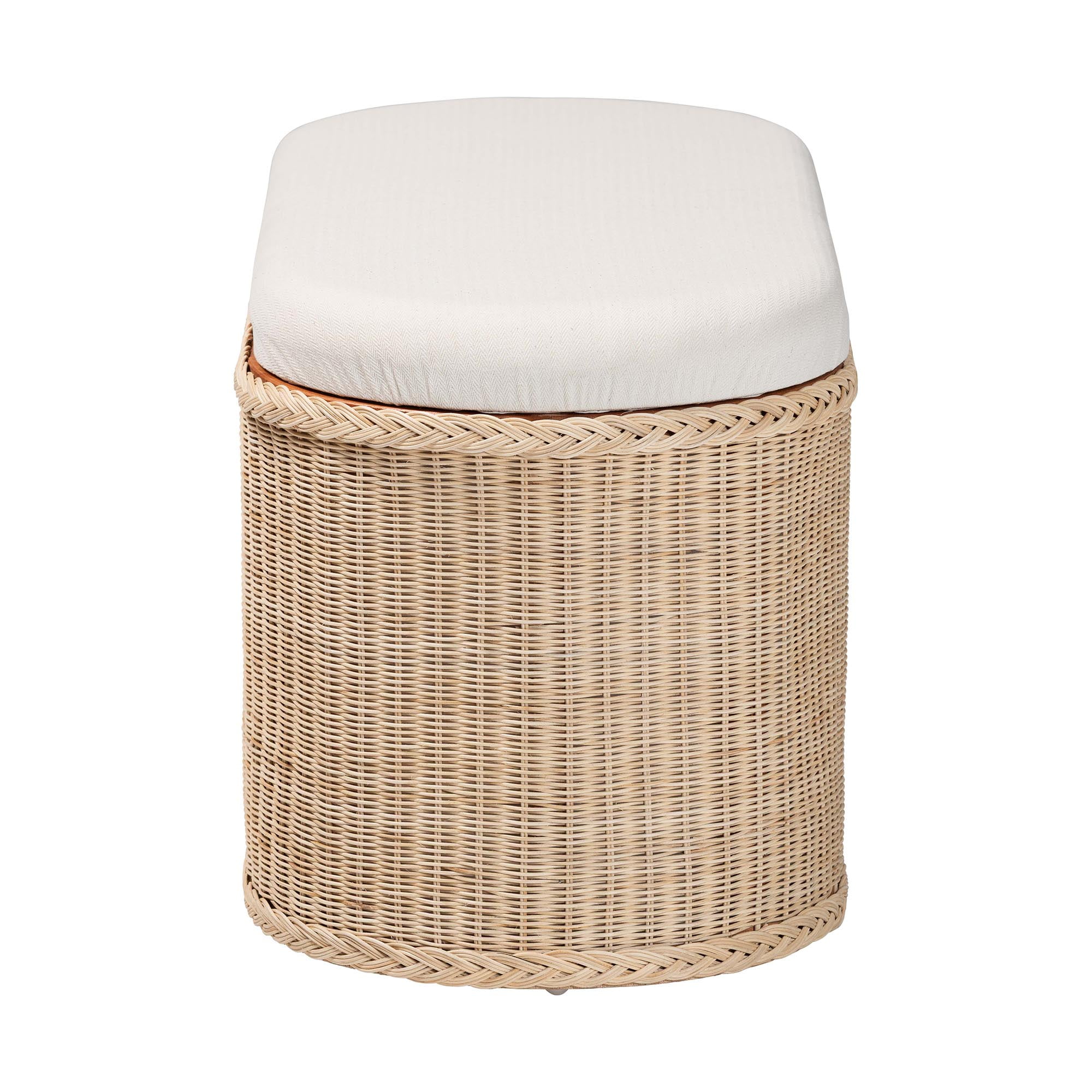 bali & pari Barid Boho Storage Bench, 39"W, Oval, 19"H, Natural