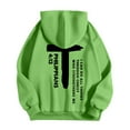 thumbnail image 6 of Lorytime Mens Hoodies Sweatshirt Letter Print Pullover Long Sleeve Drawstring Tops with Pocket Outerwear Green 3XL, 6 of 7