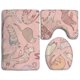 thumbnail image 1 of Juego de alfombras de baño ABPHQTO Gatos Lindos 3 piezas alfombra de baño contorno tapa de inodoro Rosa, 1 of 2