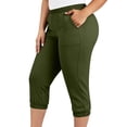 thumbnail image 3 of Ihhxva Women's Plus Size Capri Pants 3/4 Length Elastic Waist Pockets Stretchable Straight-Leg Summer Casual Lounge XL-5XL, 3 of 9