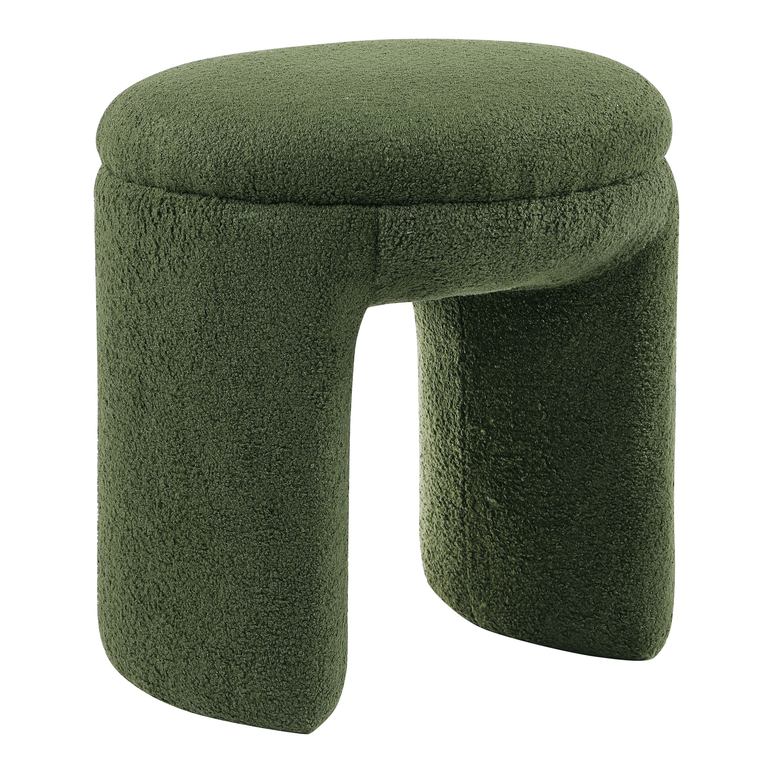Furniture of America Thia Modern 18" Upholstered U-Shaped Stool, Green