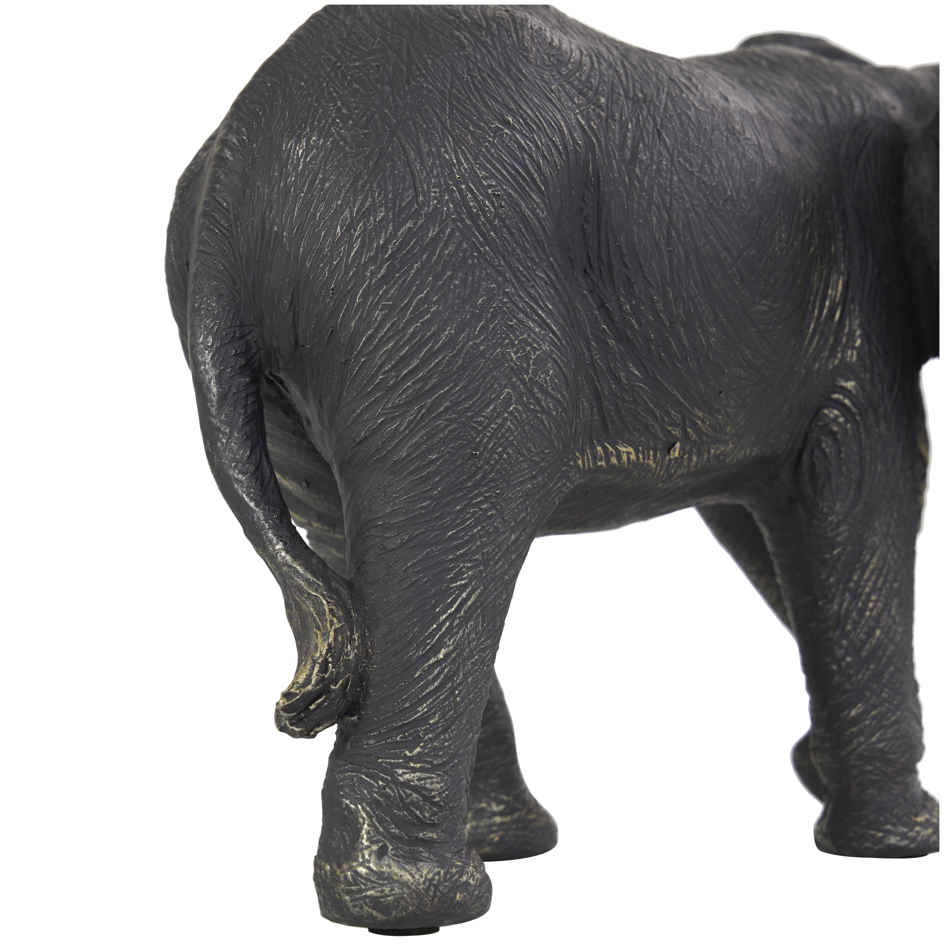 10" x 7" Bronze Polystone Elephant Sculpture with Gold Detailing, by DecMode