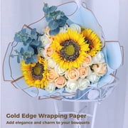 100pcs 10Colors Wrapping Paper, Waterproof Flowers Packaging Paper, DIY Wrapping Sheets for Gift Box Florist Bouquet 23 x 23 in