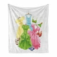 thumbnail image 1 of Heels and Dresses Soft Flannel Fleece Throw Blanket, Princess Outfits Bikini Shoes Wardrobe Party Costumes in Girls Design, Cozy Plush for Indoor and Outdoor Use, 60" x 80", Multicolor, by Ambesonne, 1 of 6