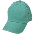 thumbnail image 2 of C.C Ponytail Criss Cross Messy Buns Ponycaps Baseball Cap Dad Trucker Mesh Hat (Solid Basket Weave Mint), 2 of 3