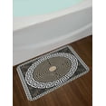 thumbnail image 2 of Greek Key Bath Mat, Grecian Fret and Wave Pattern on Dark Background Antique Retro Swirls, Non-Slip Plush Mat Bathroom Kitchen Laundry Room Decor, 29.5 X 17.5 Inches, Dark Brown Coconut Tan, Ambesonne, 2 of 2
