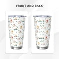 thumbnail image 3 of Fotbe Cartoon House Pattern 20 oz Tumbler Stainless Steel Vacuum Insulated Coffee Ice Cup Double Wall Travel Flask Leak-proof Coffee Cup-Straw Three-piece Set, 3 of 8