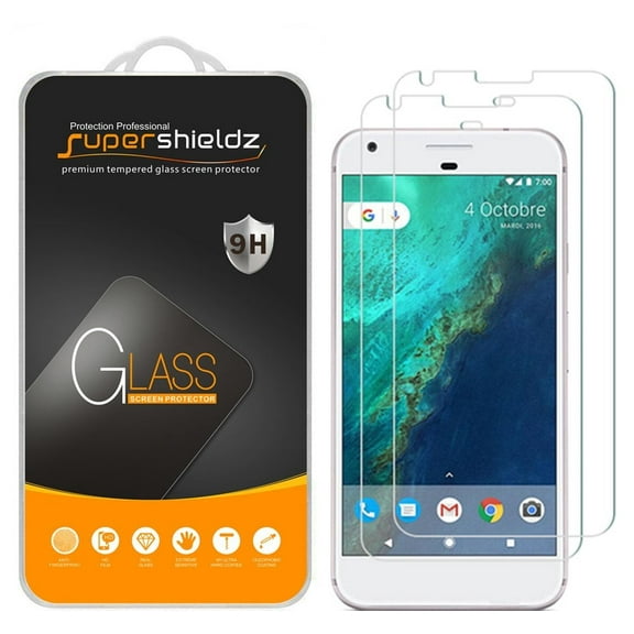 [2-Pack] Supershieldz for Google Pixel XL Tempered Glass Screen Protector, Anti-Scratch, Anti-Fingerprint, Bubble Free