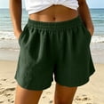 thumbnail image 6 of Sheghy Womens Shorts 100%Cotton Women's Fashion Solid Color Elastic Waist Pocket Shorts Pants, 6 of 7