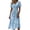 Light Blue, variant on Midi Dresses for Women Crossover Wrap V Neck Short Sleeve Summer Dress Casual Knee Length A-Line Dress