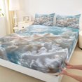 thumbnail image 4 of spefrowx 3D Underwater White Jellyfish Bed Sheets for Teens, Pale Aqua Sculpted Spotted Starfish Coral Full Size Sheets, 4-Piece, 1 Flat Sheet, 1 Fitted Sheet and 2 Pillowcases, 4 of 5