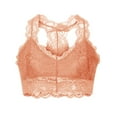 thumbnail image 3 of Gamivast Women's Racerback Floral Lace Bra Plus Size Soft Breathable V Neck Lace Bralette Sports Bras Crop Tops Brown M Brasier Sin Aros Para Mujer, 3 of 4