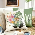 thumbnail image 6 of Spring Summer Green Throw Pillow Covers 20x20 Set of 4 Daisy Butterfly Floral Gnomes Sunshine Decorative Cushion Cover for Sofa Couch Patio, 6 of 6