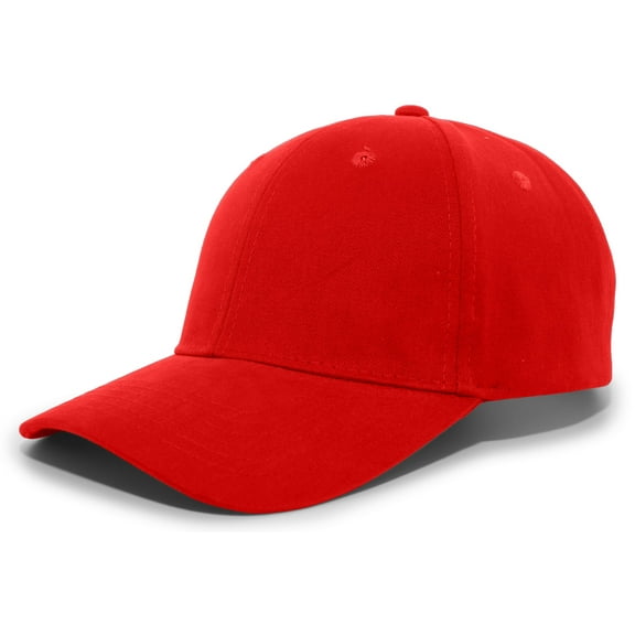 Pacific Headwear Brushed Cotton Twill Hook-And-Loop Adjustable Cap 101C Red Os