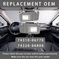 thumbnail image 3 of Sun Visor Driver And Passenger Side With Makeup Mirror For Toyota Camry‌ 2007-2011 With Light, Replacement Number 74320-06800-B0, 74310-06770-B0-light Grey, 3 of 6