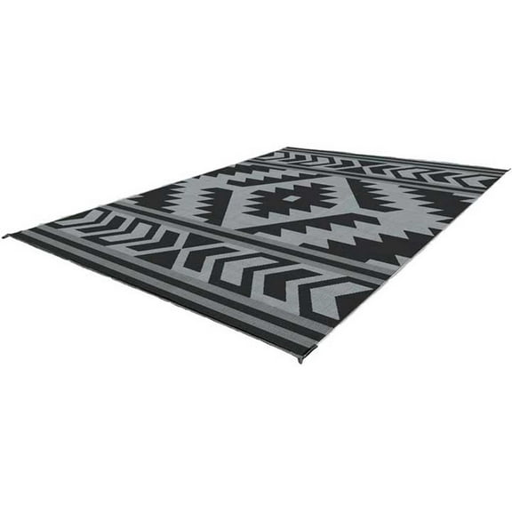 KUMA 876-KM-SFB-GB-9 Reversible Outdoor Mat 9’x9’ Santa Fe Boho Grey